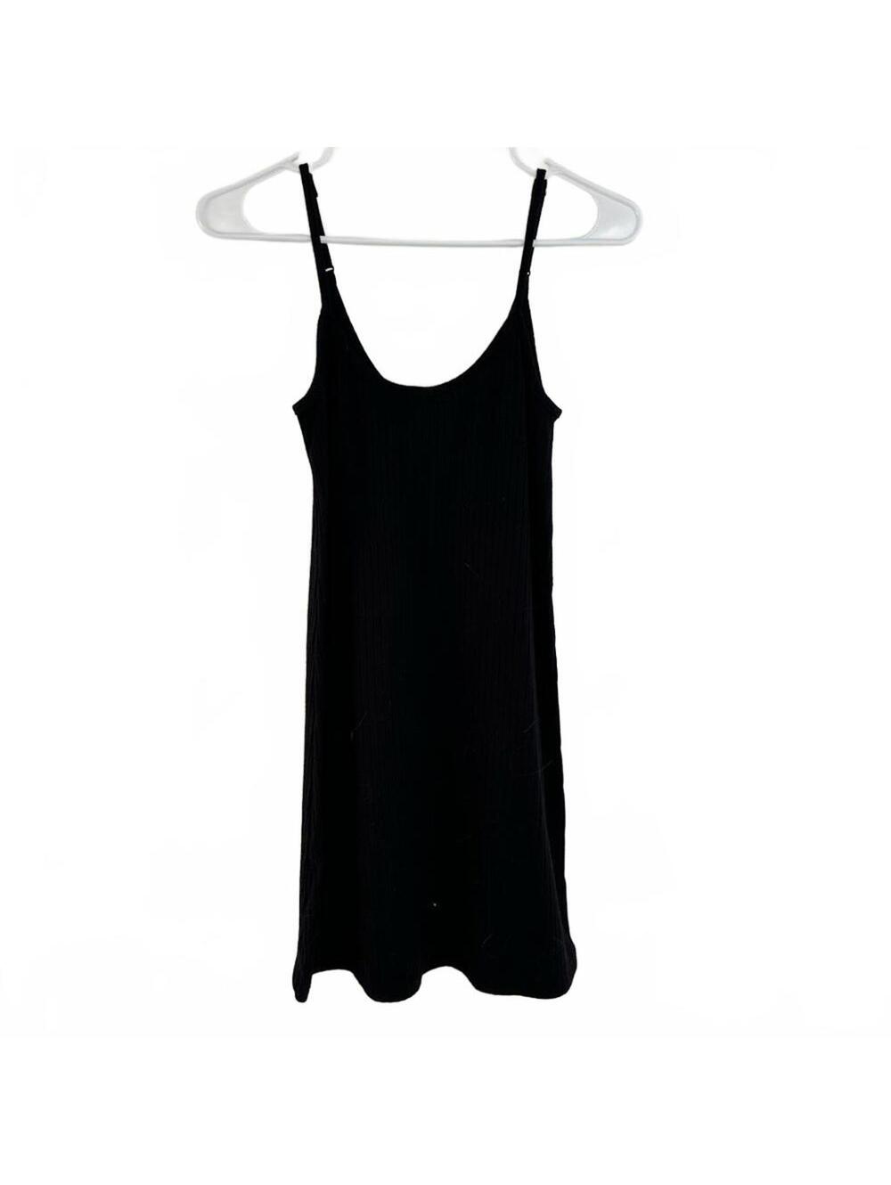 Socialite Ribbed Mini Black Dress